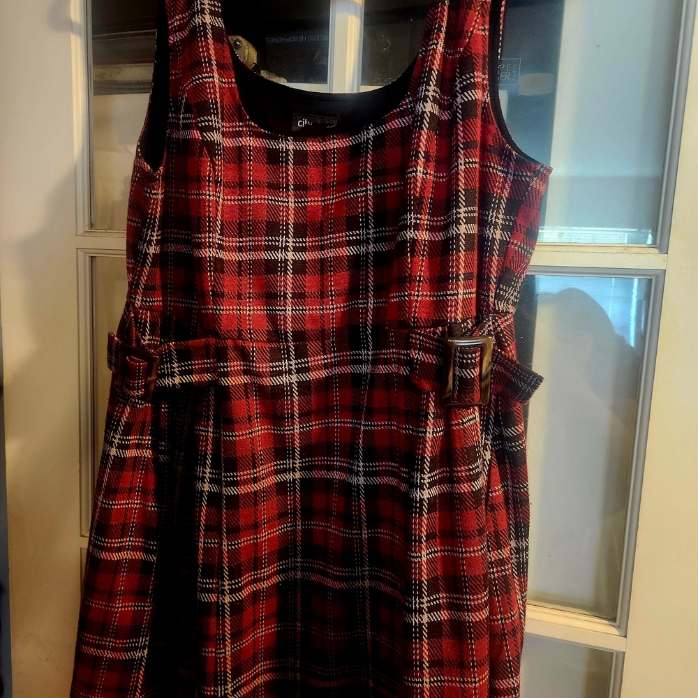 City Chic Red and Black Sleeveless Dress